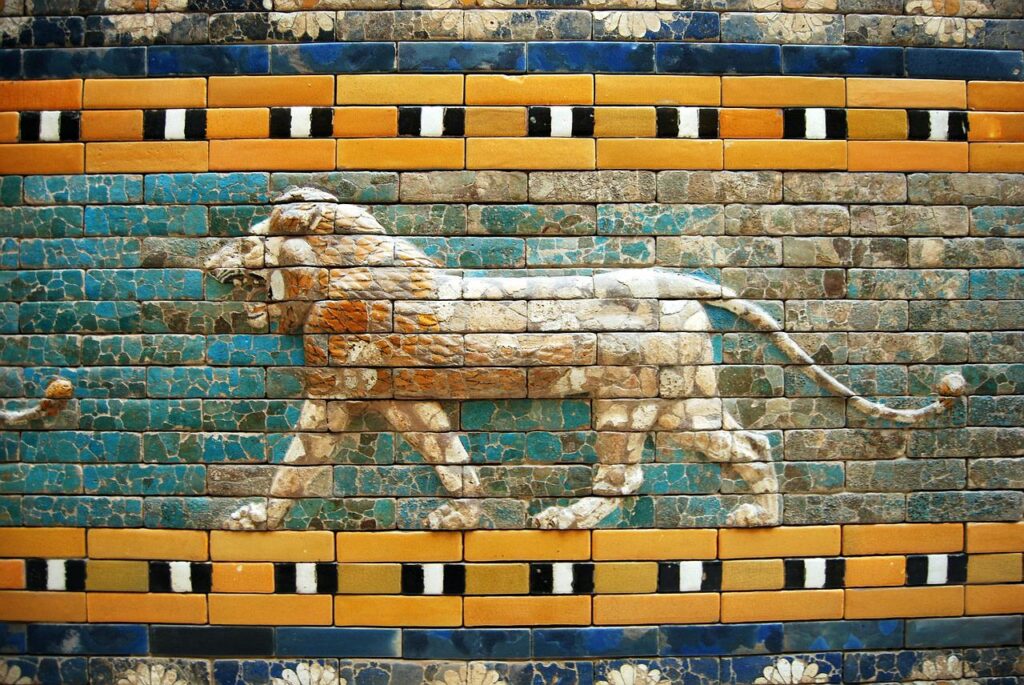 lion, mosaic, art